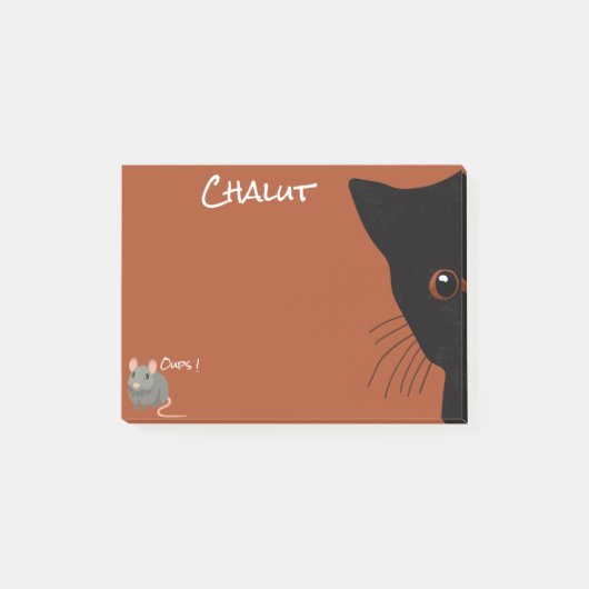 Zwarte kat en muis post-it® notes (Voorkant)
