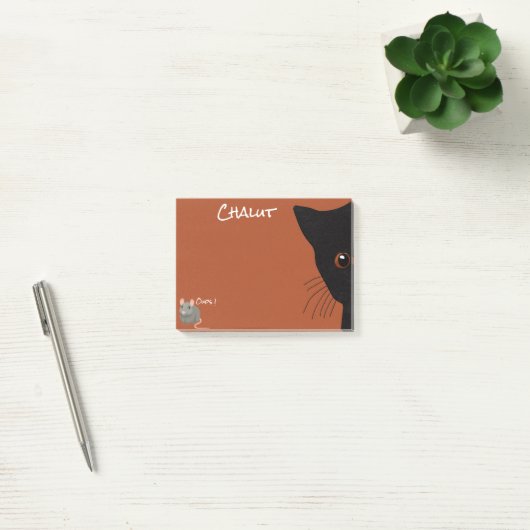 Zwarte kat en muis post-it® notes (Kantoor)