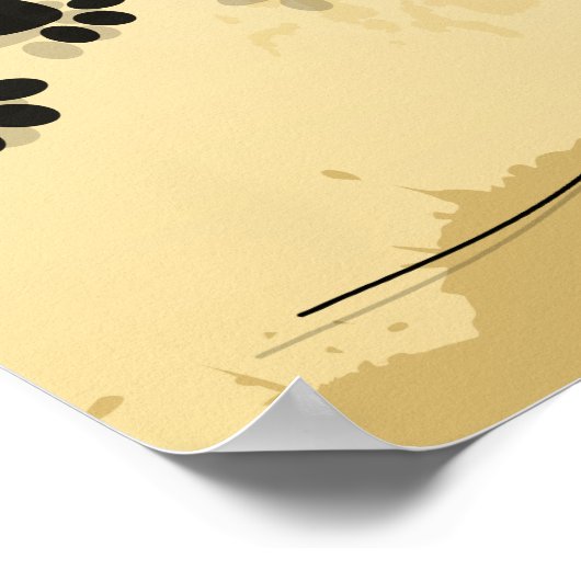 Zwarte kat en muis poster (Hoek)