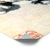  zwarte kat en narcis door Zhu Ling Poster (Hoek)