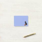 Zwarte Kat en Oranje Pompoen Foto's Lichtblauw Post-it® Notes (Op bureau)