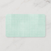 Zwarte kat en paardenbloem op Gingham Visitekaartje (Achterkant)