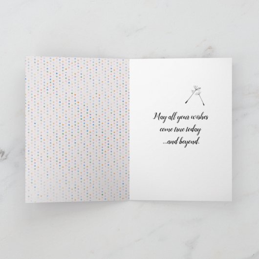 Zwarte Kat en Paardenbloem Verjaardag  Kaart (Binnen)