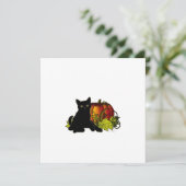 Zwarte kat en pompoen (Staand voorkant)