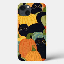 Zwarte kat en pompoen Halloween naadloos patroon Case-Mate iPhone Case