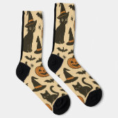 zwarte kat en pompoen Halloween Sokken (Rechts)