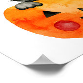 Zwarte kat en pompoen | Happy Halloween Poster (Hoek)
