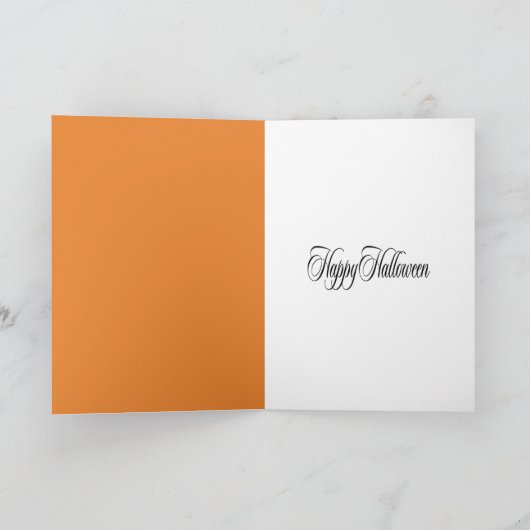 Zwarte kat en pompoen kaart (Binnen)