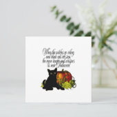 Zwarte Kat en Pompoen Kaart (Staand voorkant)