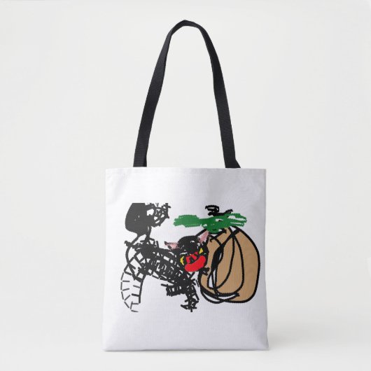 Zwarte Kat en Pompoen liefde Tote Bag (Voorkant)