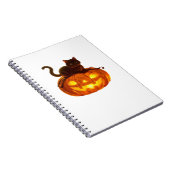 Zwarte kat en pompoen - Spooky Halloween Magic Cla Notitieboek (Rechterzijde)