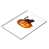 Zwarte kat en pompoen - Spooky Halloween Magic Cla Notitieboek (Linkerzijde)
