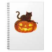 Zwarte kat en pompoen - Spooky Halloween Magic Cla Notitieboek (Voorkant)