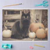 zwarte kat en pompoenen Decoupage Tissuepapier (Craft)