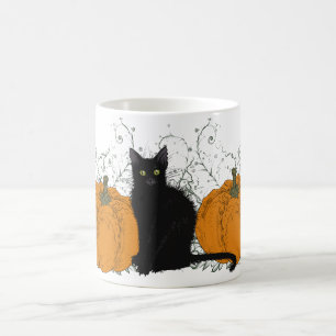 Zwarte Kat en Pompoenen Halloween Koffiemok