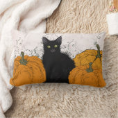Zwarte Kat en Pompoenen Herfst Kussen (Deken)