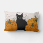 Zwarte Kat en Pompoenen Herfst Kussen (Achterkant)
