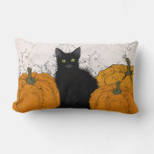 Zwarte Kat en Pompoenen Herfst Kussen (Voorkant)
