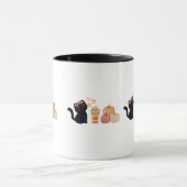 Zwarte kat en pompoenkruid mok (Midden)