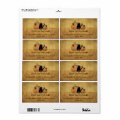 Zwarte kat- en pompoenlabel etiket (Full Sheet)
