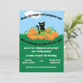 Zwarte Kat en Pompoenval Kaart (Staand voorkant)