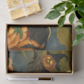 Zwarte kat- en pompoenzwijn tissuepapier (Geschenk)