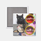 ZWARTE KAT EN PRINSES STATUS VUIL SCHOON MAGNEET (Voorkant / Achterkant)