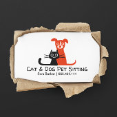 Zwarte kat en rode hond huisdier zitten | Dierenve Visitekaartje