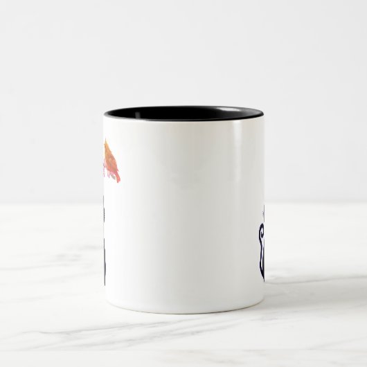Zwarte kat en rode vogel tweekleurige koffiemok (Center)
