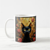 Zwarte Kat en Rozen Koffiemok (Links)