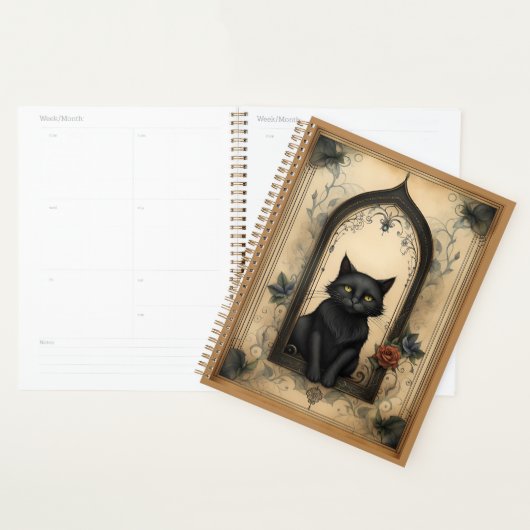 Zwarte kat en Rozen Planner (Display)