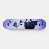 Zwarte Kat en Rozen Skateboard (Horizontaal)