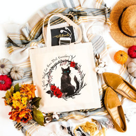 Zwarte kat en Rozen Tote Bag