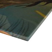 Zwarte kat en ruggengraat snijplank (Hoek)