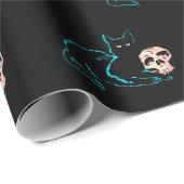 Zwarte kat en schedel Halloween Cadeaupapier (Rol Hoek)