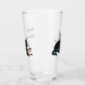 Zwarte Kat en Schedel Halloween Glas (Links)