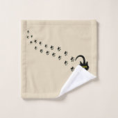 Zwarte kat en schildafdrukken bad handdoek (Wasdoekje)