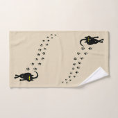 Zwarte kat en schildafdrukken bad handdoek (Handdoek)