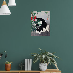 Zwarte Kat en Tomatenplant Takahashi Hiroaki 1931 Poster