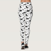 Zwarte kat en vleermuis vormen Schattige Halloween Leggings (Achterkant)