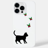 Zwarte kat en vlinder Case-Mate iPhone case (Achterkant)