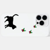 Zwarte kat en vlinder Case-Mate iPhone case (Achterkant (horizontaal))