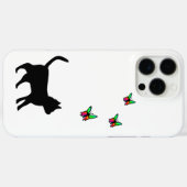 Zwarte kat en vlinder Case-Mate iPhone case (Achterkant (horizontaal))