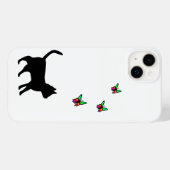 Zwarte kat en vlinder Case-Mate iPhone case (Achterkant (horizontaal))
