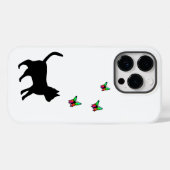 Zwarte kat en vlinder Case-Mate iPhone case (Achterkant (horizontaal))