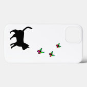 Zwarte kat en vlinder Case-Mate iPhone case (Achterkant (horizontaal))