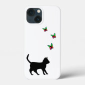 Zwarte kat en vlinder Case-Mate iPhone case (Achterkant)