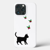 Zwarte kat en vlinder Case-Mate iPhone case (Achterkant)