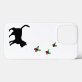 Zwarte kat en vlinder Case-Mate iPhone case (Achterkant (horizontaal))