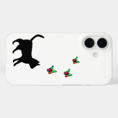 Zwarte kat en vlinder Case-Mate iPhone case (Achterkant (horizontaal))